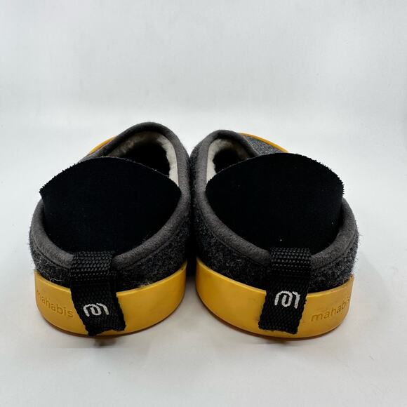 Mahabis Womens Classic Wool & Neoprene Slipper Shoes US 6.5 Yellow/Gray Comfort - Picture 7 of 15